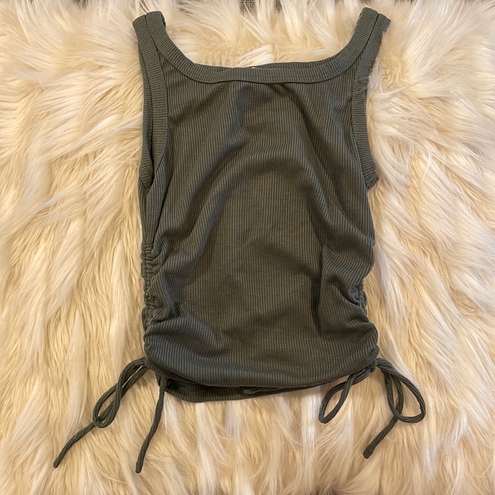 princess polly - olive side scrunch tie tank